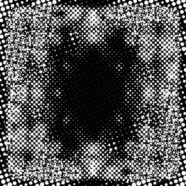 Grunge Fond Fait Petits Cercles Noirs Blancs Modèle Abstrait Superposition — Photo