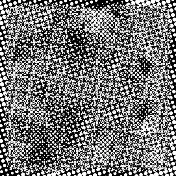 Grunge Fond Fait Petits Cercles Noirs Blancs Modèle Abstrait Superposition — Photo