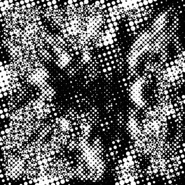 Grunge 'un arka planı küçük siyah ve beyaz halkalardan yapılmıştır. Yuvarlak Şekilli Soyut Kaplama Deseni