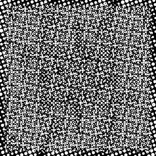 Grunge Fond Fait Petits Cercles Noirs Blancs Modèle Abstrait Superposition — Photo