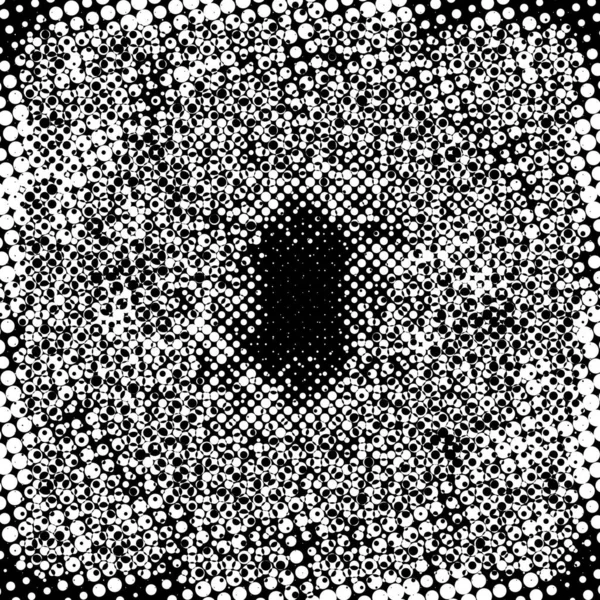 Grunge Fond Fait Petits Cercles Noirs Blancs Modèle Abstrait Superposition — Photo