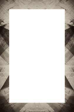  Yaşlı Grunge soyulmuş, soyulmuş, plastik duvarlı, soyulmuş antika çatallı desenli bir çerçeve. Retro Stucco çizilmiş desen. Resim ve Metin için Boş Alan. 