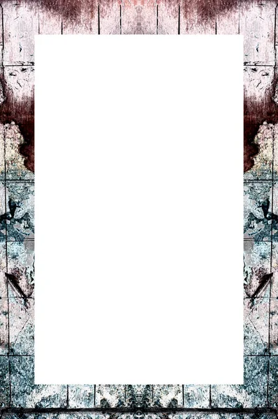 Старая Гранжевая Обработанная Кожурой Гипсовая Рама Абстрактной Антикварной Потрескавшейся Текстурой — стоковое фото