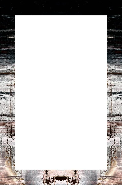 Old Grunge Weathered Peeled Painted Plaster Wall Frame Abstract Antique — Stock Photo, Image