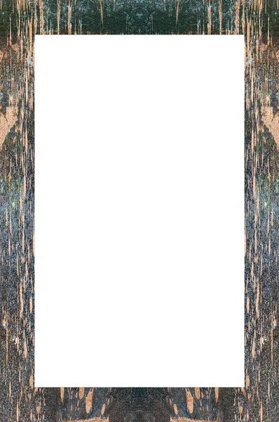 Old Grunge Weathered Peeled Painted Plaster Wall Frame Abstract Antique — Stock Photo, Image