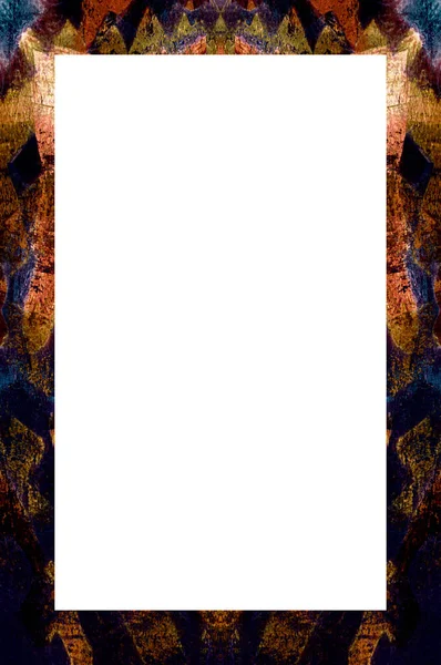 Старая Гранжевая Обработанная Кожурой Гипсовая Рама Абстрактной Антикварной Потрескавшейся Текстурой — стоковое фото