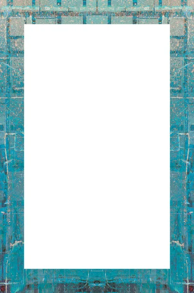 古いグランジ風化皮塗装プラスター壁のフレーム抽象アンティーククラックテクスチャ — ストック写真