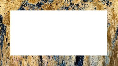Yaşlı Grunge soyulmuş, soyulmuş, plastik duvarlı, soyulmuş antika çatallı desenli bir çerçeve. Retro Stucco çizilmiş desen. Resim için Boş Alan, Metin. Dikdörtgen yatay Sancak