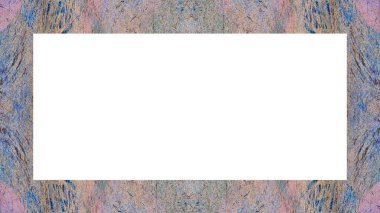 Yaşlı Grunge soyulmuş, soyulmuş, plastik duvarlı, soyulmuş antika çatallı desenli bir çerçeve. Retro Stucco çizilmiş desen. Resim için Boş Alan, Metin. Dikdörtgen yatay Sancak