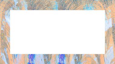 Yaşlı Grunge soyulmuş, soyulmuş, plastik duvarlı, soyulmuş antika çatallı desenli bir çerçeve. Retro Stucco çizilmiş desen. Resim için Boş Alan, Metin. Dikdörtgen yatay Sancak