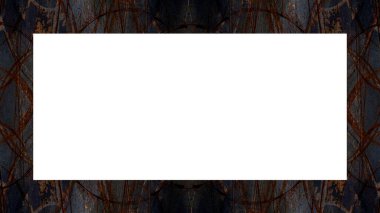 Yaşlı Grunge soyulmuş, soyulmuş, plastik duvarlı, soyulmuş antika çatallı desenli bir çerçeve. Retro Stucco çizilmiş desen. Resim için Boş Alan, Metin. Dikdörtgen yatay Sancak