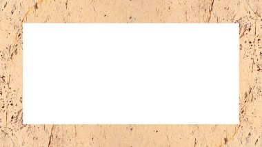 Yaşlı Grunge soyulmuş, soyulmuş, plastik duvarlı, soyulmuş antika çatallı desenli bir çerçeve. Retro Stucco çizilmiş desen. Resim için Boş Alan, Metin. Dikdörtgen yatay Sancak