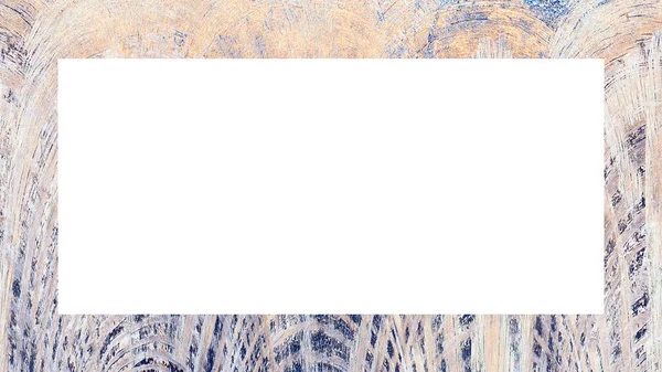 アンティーククラックなテクスチャの抽象的な古いグラウンジ風化皮塗り石膏壁フレーム レトロ スタッコ スクラッチ パターン 画像のための空のスペース テキスト 水平方向のバナーの長方形 — ストック写真