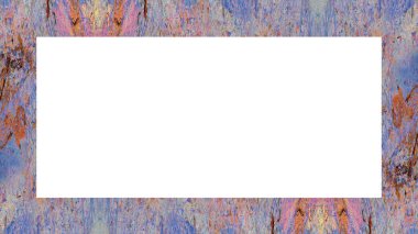 Yaşlı Grunge soyulmuş, soyulmuş, plastik duvarlı, soyulmuş antika çatallı desenli bir çerçeve. Retro Stucco çizilmiş desen. Resim için Boş Alan, Metin. Dikdörtgen yatay Sancak
