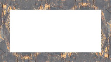 Yaşlı Grunge soyulmuş, soyulmuş, plastik duvarlı, soyulmuş antika çatallı desenli bir çerçeve. Retro Stucco çizilmiş desen. Resim için Boş Alan, Metin. Dikdörtgen yatay Sancak
