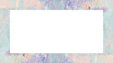 Yaşlı Grunge soyulmuş, soyulmuş, plastik duvarlı, soyulmuş antika çatallı desenli bir çerçeve. Retro Stucco çizilmiş desen. Resim için Boş Alan, Metin. Dikdörtgen yatay Sancak