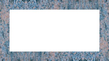Yaşlı Grunge soyulmuş, soyulmuş, plastik duvarlı, soyulmuş antika çatallı desenli bir çerçeve. Retro Stucco çizilmiş desen. Resim için Boş Alan, Metin. Dikdörtgen yatay Sancak