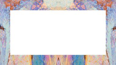 Yaşlı Grunge soyulmuş, soyulmuş, plastik duvarlı, soyulmuş antika çatallı desenli bir çerçeve. Retro Stucco çizilmiş desen. Resim için Boş Alan, Metin. Dikdörtgen yatay Sancak