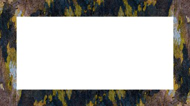 Yaşlı Grunge soyulmuş, soyulmuş, plastik duvarlı, soyulmuş antika çatallı desenli bir çerçeve. Retro Stucco çizilmiş desen. Resim için Boş Alan, Metin. Dikdörtgen yatay Sancak