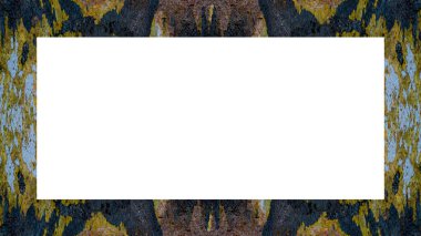 Yaşlı Grunge soyulmuş, soyulmuş, plastik duvarlı, soyulmuş antika çatallı desenli bir çerçeve. Retro Stucco çizilmiş desen. Resim için Boş Alan, Metin. Dikdörtgen yatay Sancak
