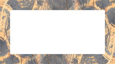 Yaşlı Grunge soyulmuş, soyulmuş, plastik duvarlı, soyulmuş antika çatallı desenli bir çerçeve. Retro Stucco çizilmiş desen. Resim için Boş Alan, Metin. Dikdörtgen yatay Sancak