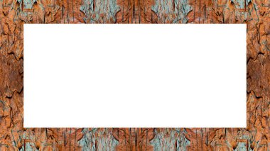 Yaşlı Grunge soyulmuş, soyulmuş, plastik duvarlı, soyulmuş antika çatallı desenli bir çerçeve. Retro Stucco çizilmiş desen. Resim için Boş Alan, Metin. Dikdörtgen yatay Sancak