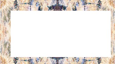 Yaşlı Grunge soyulmuş, soyulmuş, plastik duvarlı, soyulmuş antika çatallı desenli bir çerçeve. Retro Stucco çizilmiş desen. Resim için Boş Alan, Metin. Dikdörtgen yatay Sancak
