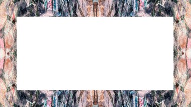 Yaşlı Grunge soyulmuş, soyulmuş, plastik duvarlı, soyulmuş antika çatallı desenli bir çerçeve. Retro Stucco çizilmiş desen. Resim için Boş Alan, Metin. Dikdörtgen yatay Sancak