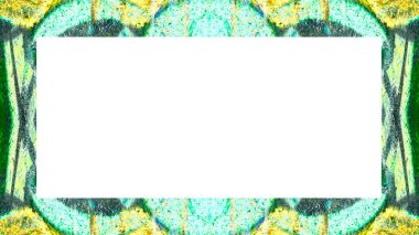 Yaşlı Grunge soyulmuş, soyulmuş, plastik duvarlı, soyulmuş antika çatallı desenli bir çerçeve. Retro Stucco çizilmiş desen. Resim için Boş Alan, Metin. Dikdörtgen yatay Sancak