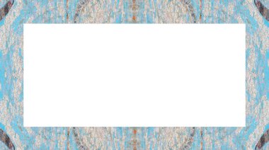 Yaşlı Grunge soyulmuş, soyulmuş, plastik duvarlı, soyulmuş antika çatallı desenli bir çerçeve. Retro Stucco çizilmiş desen. Resim için Boş Alan, Metin. Dikdörtgen yatay Sancak