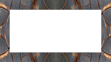 Yaşlı Grunge soyulmuş, soyulmuş, plastik duvarlı, soyulmuş antika çatallı desenli bir çerçeve. Retro Stucco çizilmiş desen. Resim için Boş Alan, Metin. Dikdörtgen yatay Sancak