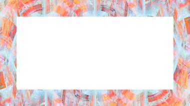 Yaşlı Grunge soyulmuş, soyulmuş, plastik duvarlı, soyulmuş antika çatallı desenli bir çerçeve. Retro Stucco çizilmiş desen. Resim için Boş Alan, Metin. Dikdörtgen yatay Sancak