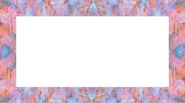 Yaşlı Grunge soyulmuş, soyulmuş, plastik duvarlı, soyulmuş antika çatallı desenli bir çerçeve. Retro Stucco çizilmiş desen. Resim için Boş Alan, Metin. Dikdörtgen yatay Sancak