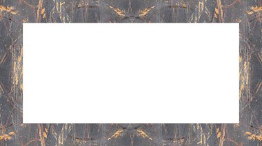 Yaşlı Grunge soyulmuş, soyulmuş, plastik duvarlı, soyulmuş antika çatallı desenli bir çerçeve. Retro Stucco çizilmiş desen. Resim için Boş Alan, Metin. Dikdörtgen yatay Sancak