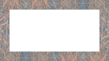 Yaşlı Grunge soyulmuş, soyulmuş, plastik duvarlı, soyulmuş antika çatallı desenli bir çerçeve. Retro Stucco çizilmiş desen. Resim için Boş Alan, Metin. Dikdörtgen yatay Sancak