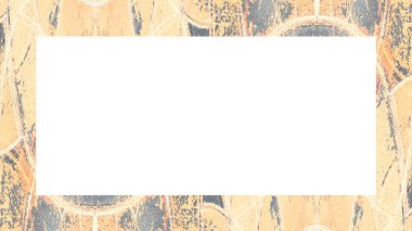 Yaşlı Grunge soyulmuş, soyulmuş, plastik duvarlı, soyulmuş antika çatallı desenli bir çerçeve. Retro Stucco çizilmiş desen. Resim için Boş Alan, Metin. Dikdörtgen yatay Sancak