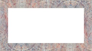 Yaşlı Grunge soyulmuş, soyulmuş, plastik duvarlı, soyulmuş antika çatallı desenli bir çerçeve. Retro Stucco çizilmiş desen. Resim için Boş Alan, Metin. Dikdörtgen yatay Sancak