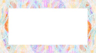 Yaşlı Grunge soyulmuş, soyulmuş, plastik duvarlı, soyulmuş antika çatallı desenli bir çerçeve. Retro Stucco çizilmiş desen. Resim için Boş Alan, Metin. Dikdörtgen yatay Sancak