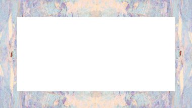 Yaşlı Grunge soyulmuş, soyulmuş, plastik duvarlı, soyulmuş antika çatallı desenli bir çerçeve. Retro Stucco çizilmiş desen. Resim için Boş Alan, Metin. Dikdörtgen yatay Sancak