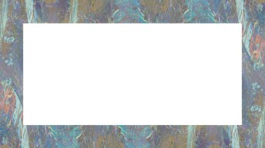 Yaşlı Grunge soyulmuş, soyulmuş, plastik duvarlı, soyulmuş antika çatallı desenli bir çerçeve. Retro Stucco çizilmiş desen. Resim için Boş Alan, Metin. Dikdörtgen yatay Sancak
