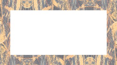 Yaşlı Grunge soyulmuş, soyulmuş, plastik duvarlı, soyulmuş antika çatallı desenli bir çerçeve. Retro Stucco çizilmiş desen. Resim için Boş Alan, Metin. Dikdörtgen yatay Sancak
