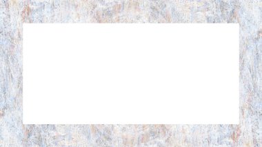 Yaşlı Grunge soyulmuş, soyulmuş, plastik duvarlı, soyulmuş antika çatallı desenli bir çerçeve. Retro Stucco çizilmiş desen. Resim için Boş Alan, Metin. Dikdörtgen yatay Sancak