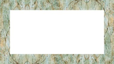 Yaşlı Grunge soyulmuş, soyulmuş, plastik duvarlı, soyulmuş antika çatallı desenli bir çerçeve. Retro Stucco çizilmiş desen. Resim için Boş Alan, Metin. Dikdörtgen yatay Sancak