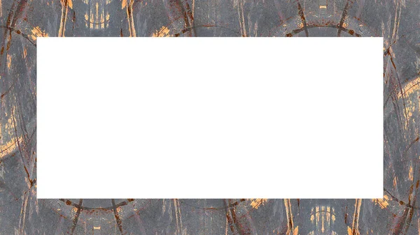 Yaşlı Grunge soyulmuş, soyulmuş, plastik duvarlı, soyulmuş antika çatallı desenli bir çerçeve. Retro Stucco çizilmiş desen. Resim için Boş Alan, Metin. Dikdörtgen yatay Sancak