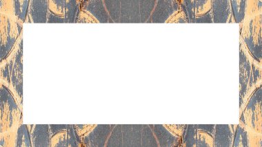 Yaşlı Grunge soyulmuş, soyulmuş, plastik duvarlı, soyulmuş antika çatallı desenli bir çerçeve. Retro Stucco çizilmiş desen. Resim için Boş Alan, Metin. Dikdörtgen yatay Sancak