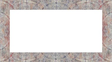 Yaşlı Grunge soyulmuş, soyulmuş, plastik duvarlı, soyulmuş antika çatallı desenli bir çerçeve. Retro Stucco çizilmiş desen. Resim için Boş Alan, Metin. Dikdörtgen yatay Sancak