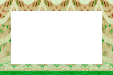 Yaşlı Grunge soyulmuş, soyulmuş, plastik duvarlı, soyulmuş antika çatallı desenli bir çerçeve. Retro Stucco çizilmiş desen. Resim için Boş Alan, Metin. Dikdörtgen yatay Sancak