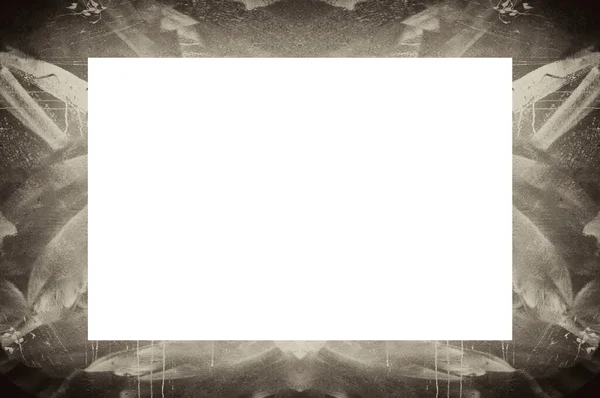 Old Grunge Textured Frame Empty Space Middle Image Text — Stock Photo, Image