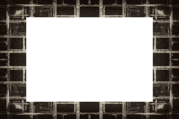 Old Grunge Textured Frame Empty Space Middle Image Text — Stock Photo, Image