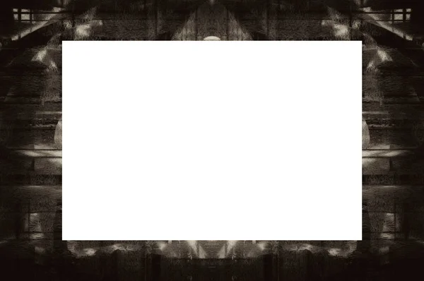 Old Grunge Textured Frame Empty Space Middle Image Text — Stock Photo, Image